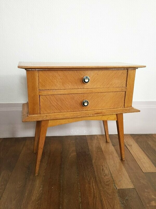 Chevet vintage pieds compas, années 60