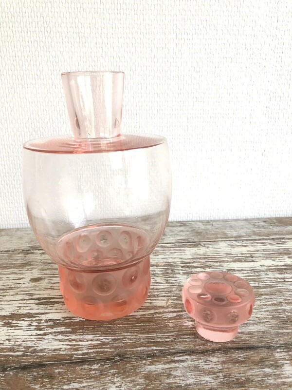 Carafe liqueur rose art déco 1930