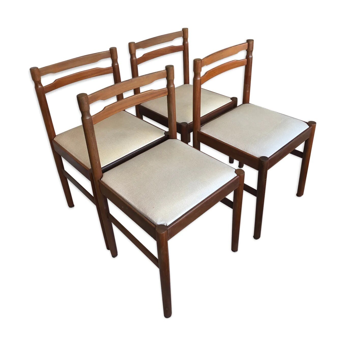 Chaises teck et skaï, 1960