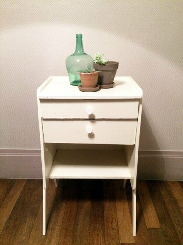 Meuble entrée pieds compas, vintage années 50