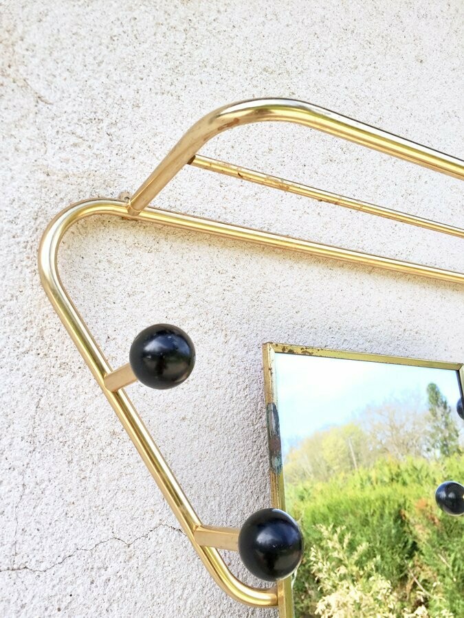Porte manteaux vestiaire vintage doré 1950