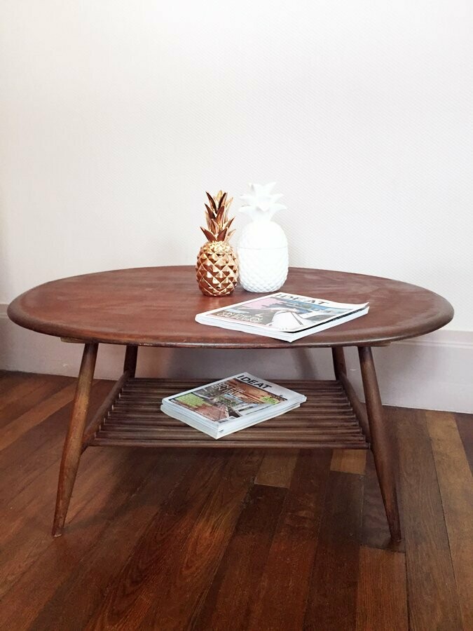 Table basse scandinave vintage « ercol », 1960