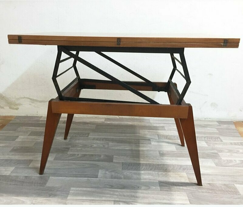 Table basse relevable vintage 2 en 1, 1960