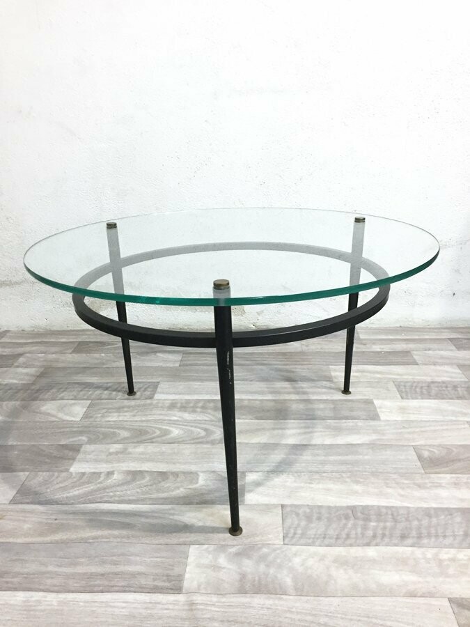 Table Hollywood Regency verre, 1960