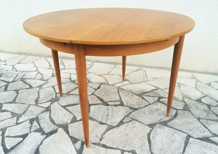 Table scandinave en teck blond  - 1960