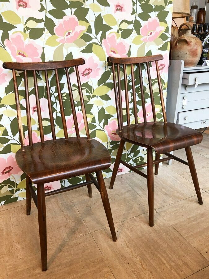 Paire de chaises scandinave à barreaux, 1960