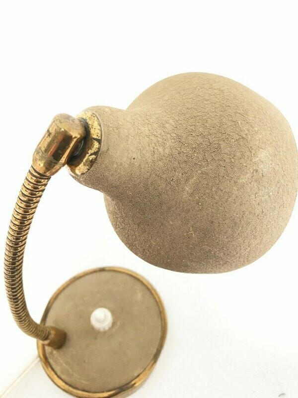 Lampe enfant vintage beige et dorée, 1950