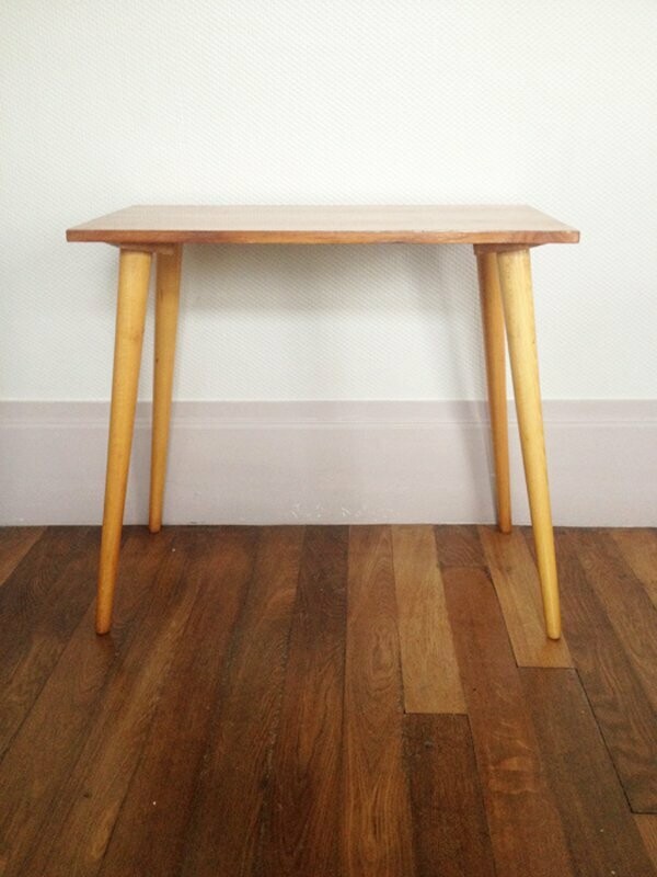 Desserte scandinave vintage bois vernis, 1960