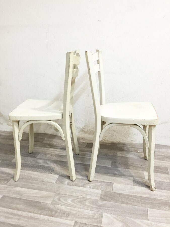 Paire chaises cuisine bistrot vintage, 1950