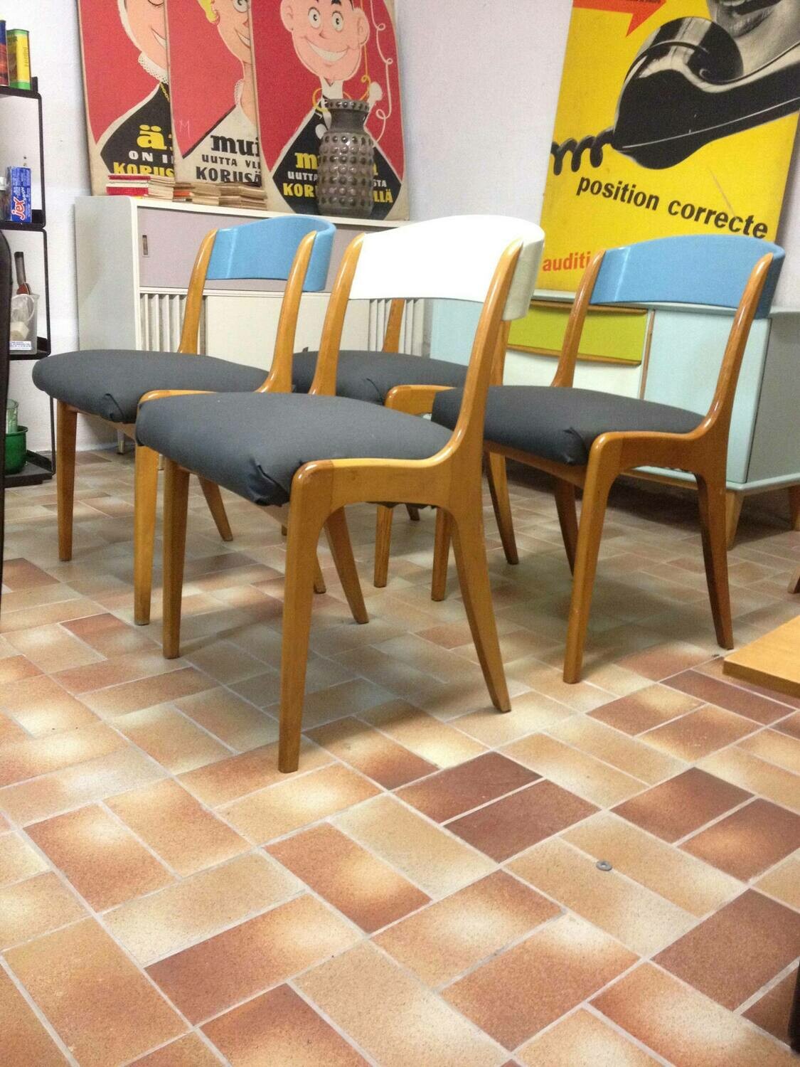 Chaises traineau vintage relookées, 1960