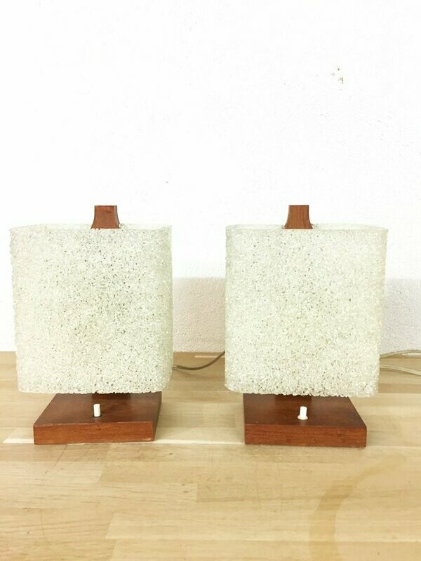 Lampes de chevets teck 1960