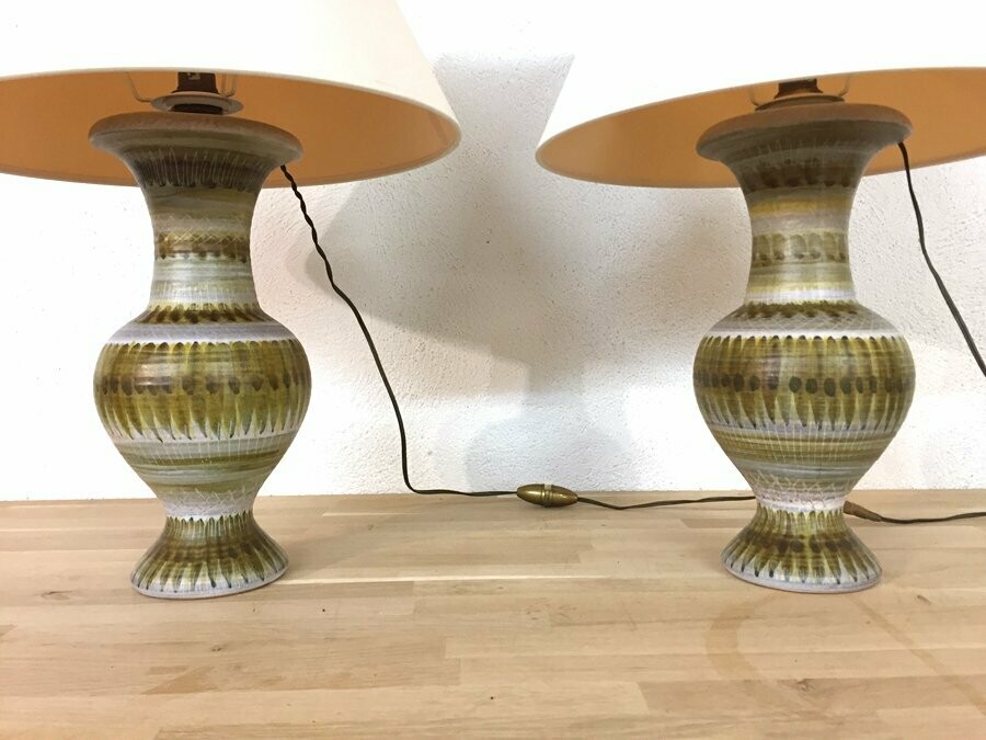 Lampes en céramique par Guillot 1970