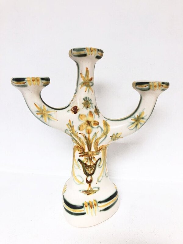 Chandelier 3 branches Keraluc Quimper 1970