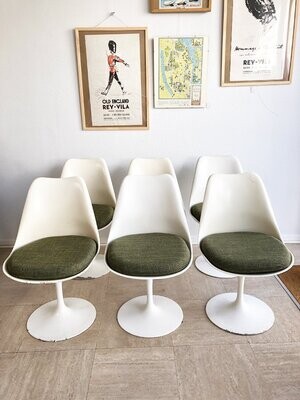 Série de 6 Tulip chaises d'Eero Saarinen, Knoll 1970