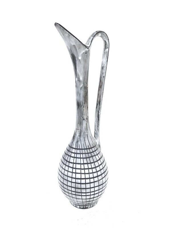 Céramique soliflore grise vintage, 1970