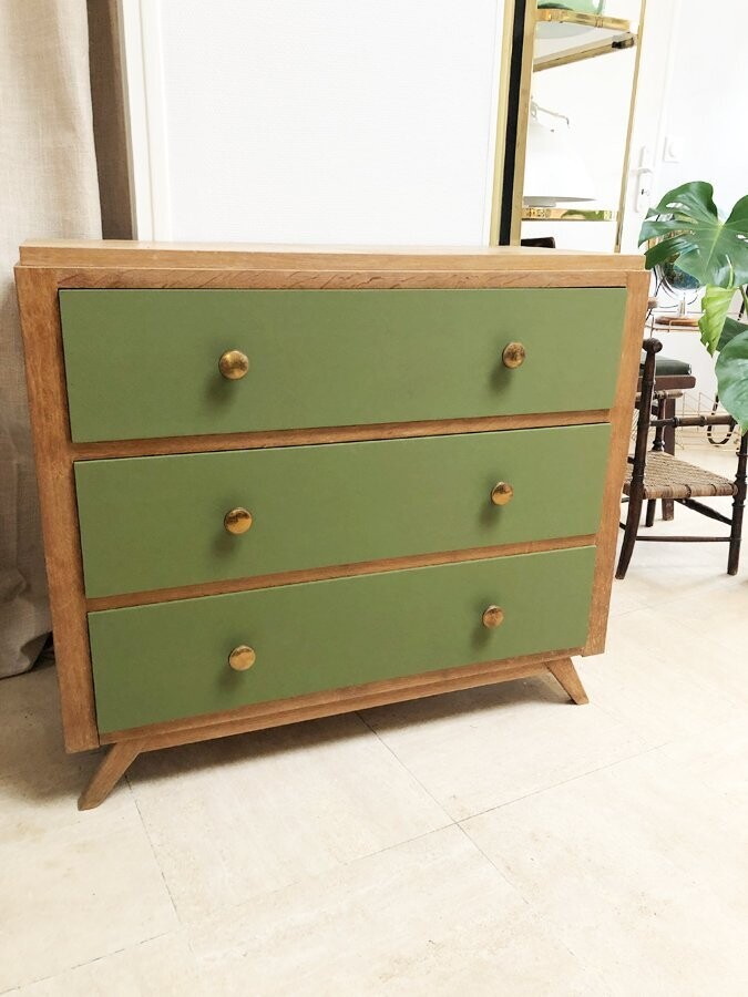 Commode pied compas verte, 1960