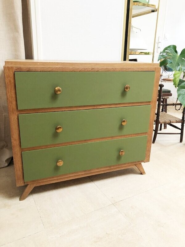 Commode pied compas verte, 1960