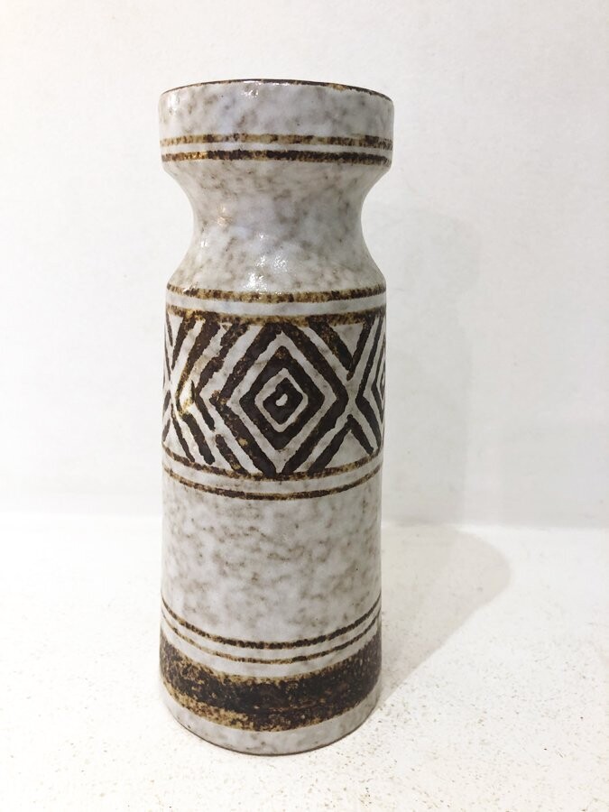 Vase céramique vintage géométrique, 1970