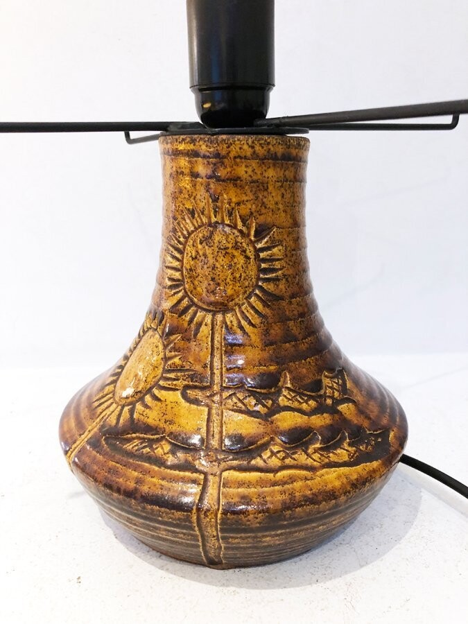 Lampe soleil céramique Accolay, 1970