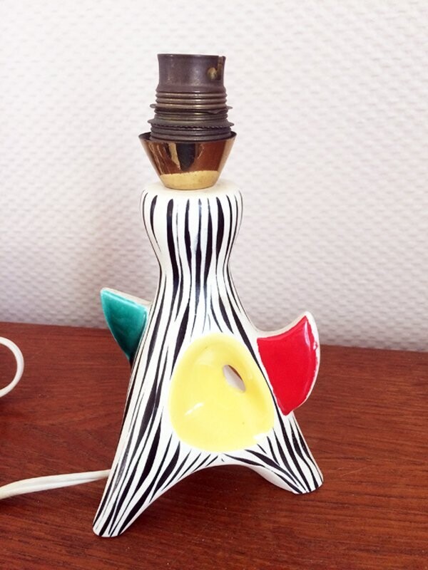 Lampe en céramique Vallauris, R.Capron 1950