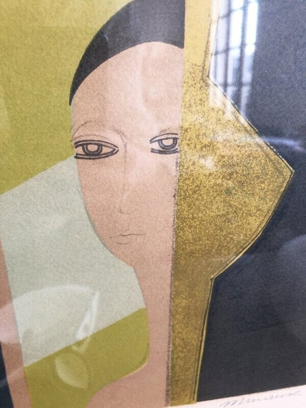 MINAUX André (1923-1986)- Lithographie originale "Portrait de femme"