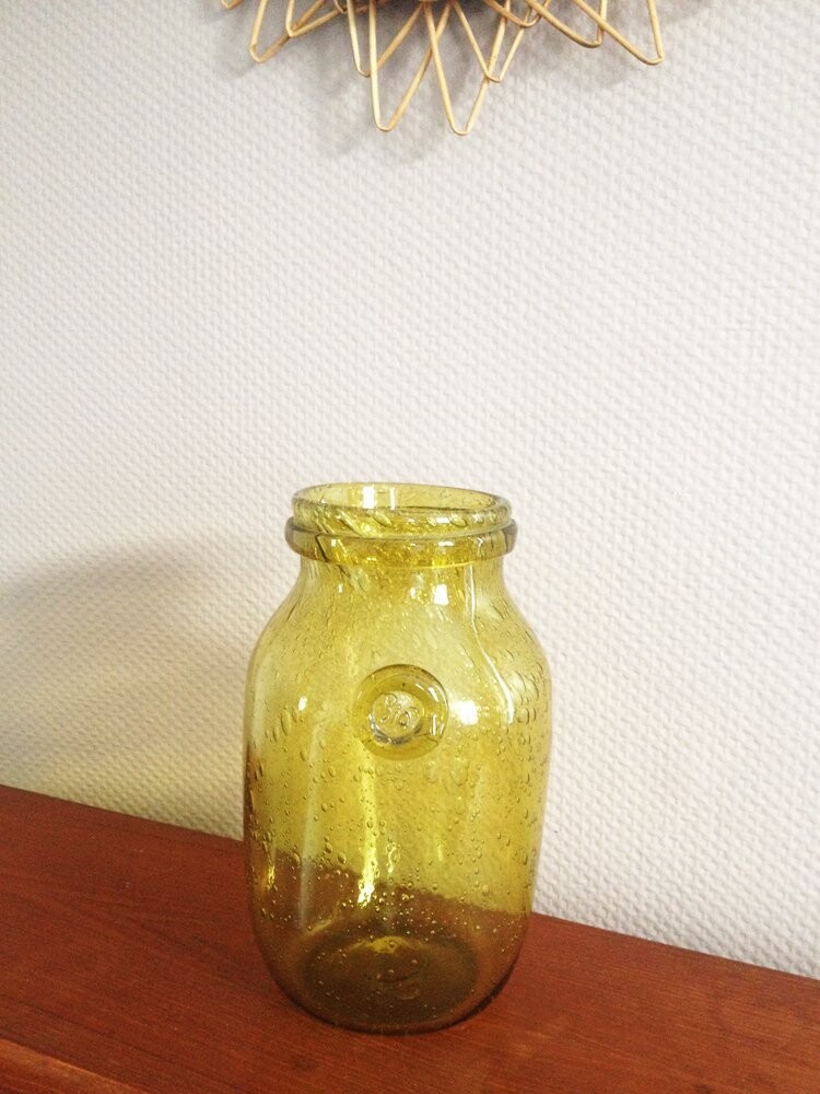 Pot à moutarde en verre BIOT, 1960