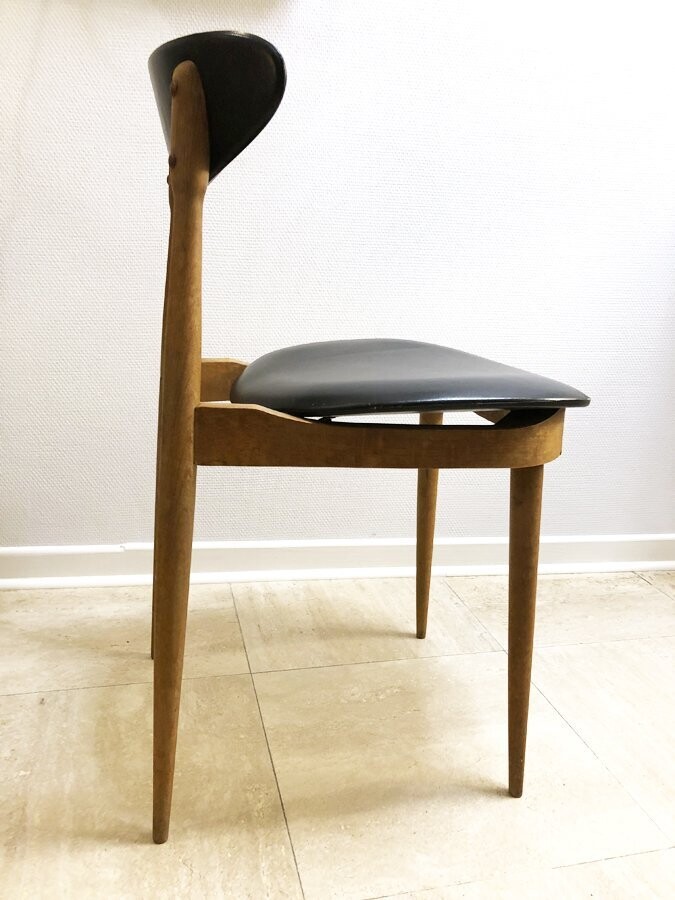 Chaise scandinave en skaï, 1960