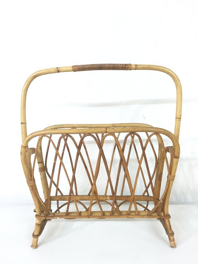 Porte revues rotin XXL, 1960