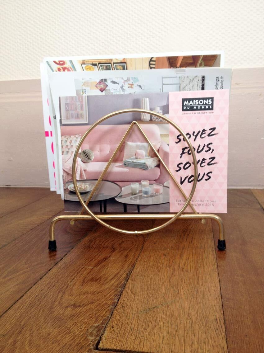 Porte vinyles vintage doré, 1960