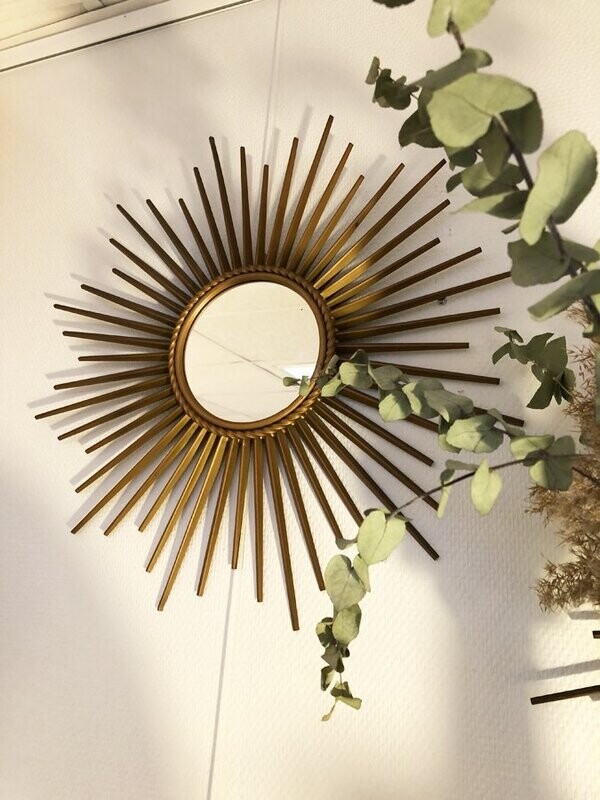 Miroir soleil laiton Chaty Vallauris, 50 cm