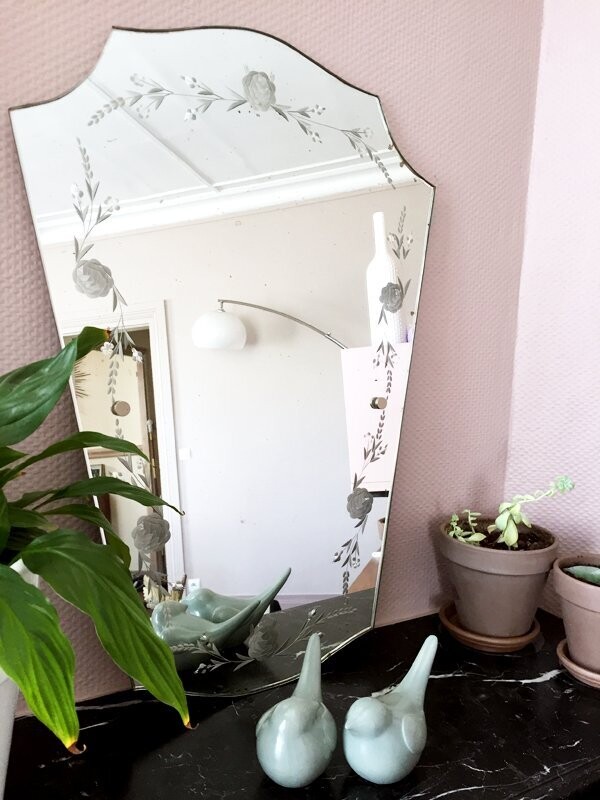 Miroir biseauté vintage, années 50