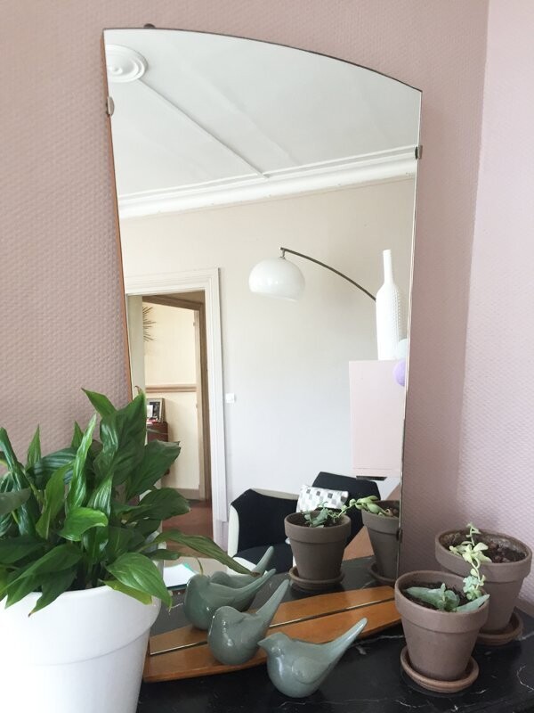 Miroir d' entrée vintage avec tablette, 1960