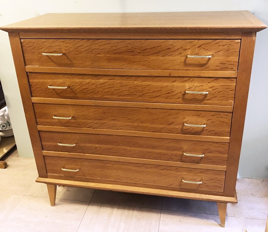 Commode vintage pieds compas 1960