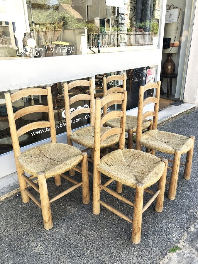 5 chaises brutalistes Georges Robert, 1950