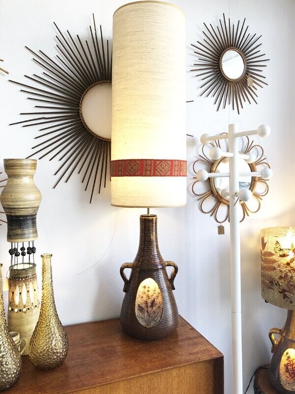 Lampe incrustation Georges Pelletier - Accolay, 1970