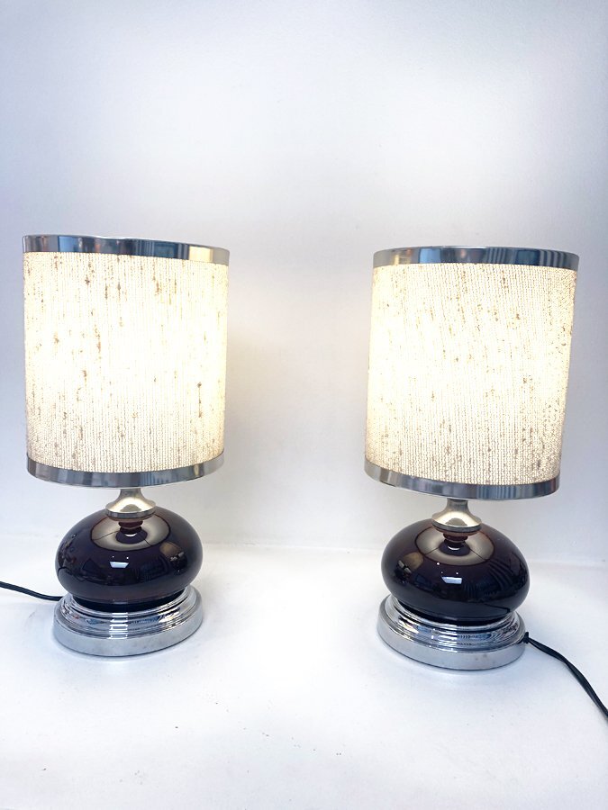 Paire lampes chevet vintage, 1970