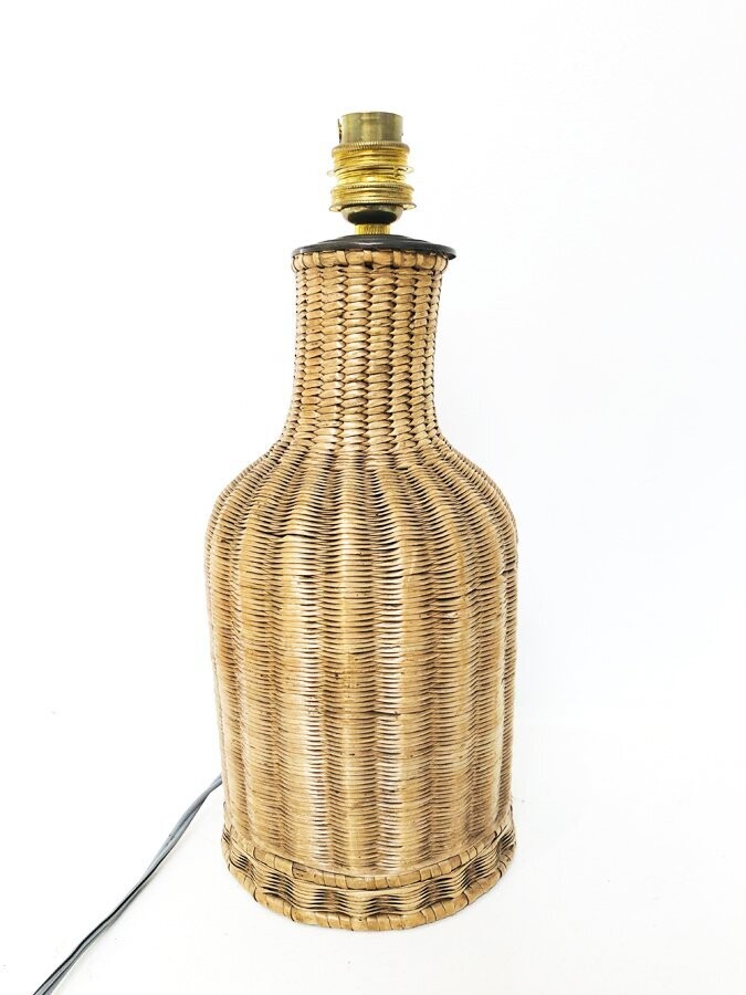 Lampe en osier vintage, 1960