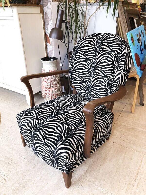 Fauteuil art déco zèbre, 1930