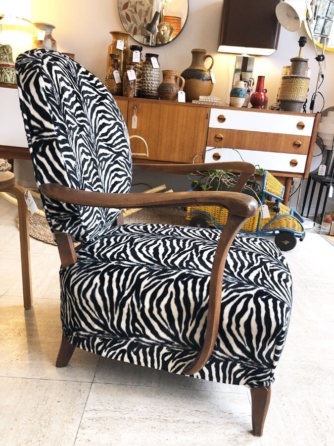 Fauteuil Baroque Palazzo INT Motif Zèbre – Vintage, Salle à Manger