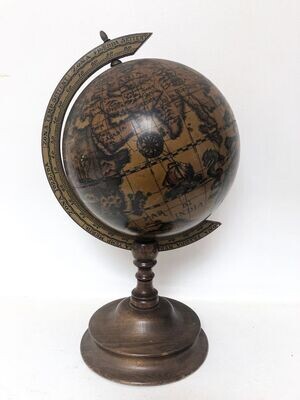 Globe terrestre vintage en bois 1970