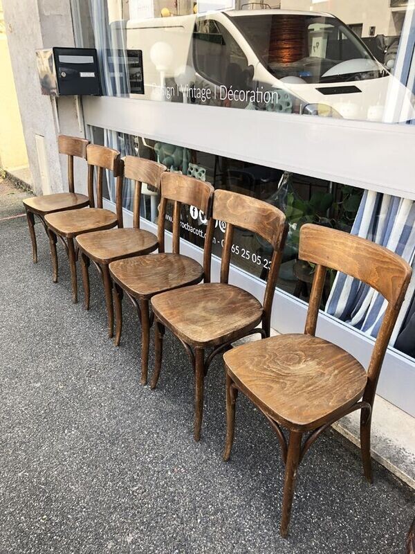 6 chaises bistrot Thonet Tchécoslovaquie 1920