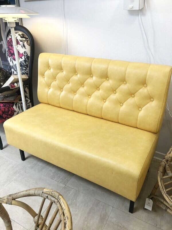 Banquette rockabilly vintage jaune1960