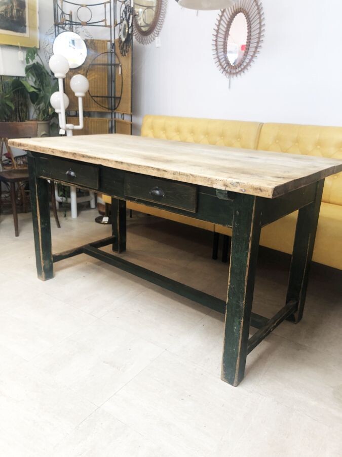 Table de ferme brute ancienne 1950
