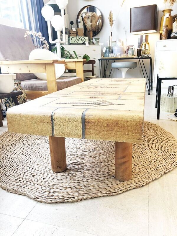 Table basse Capron mod. «  Herbier », 1970