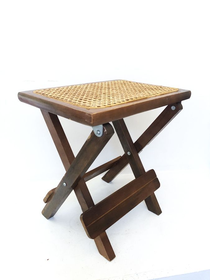 Tabouret de Pêche en cannage, 1950