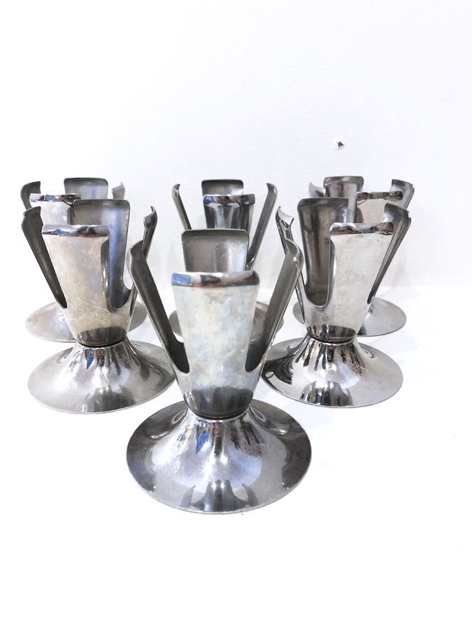 6 gros coquetiers chromés, 1970