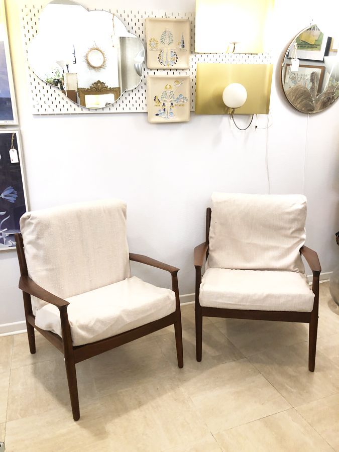 Paires de fauteuils scandinaves, teck, 1960