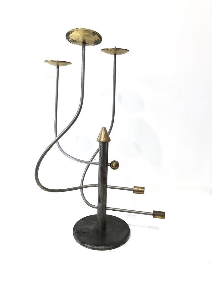 Chandelier bronze, design Allemand, 20ème