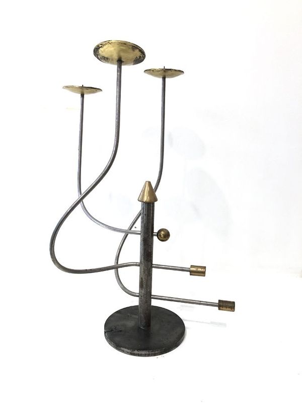 Chandelier bronze, design Allemand, 20ème