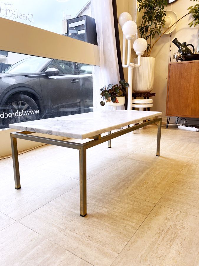 Table basse rectangulaire, marbre, 1970